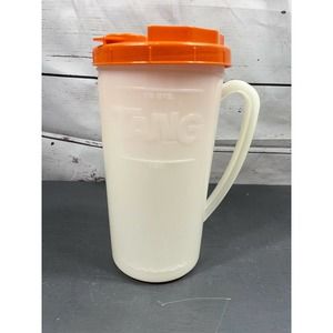 Vintage1960's Tang Orange Drink 1.5 Quart Pitcher With Lid Advertising Breakfast